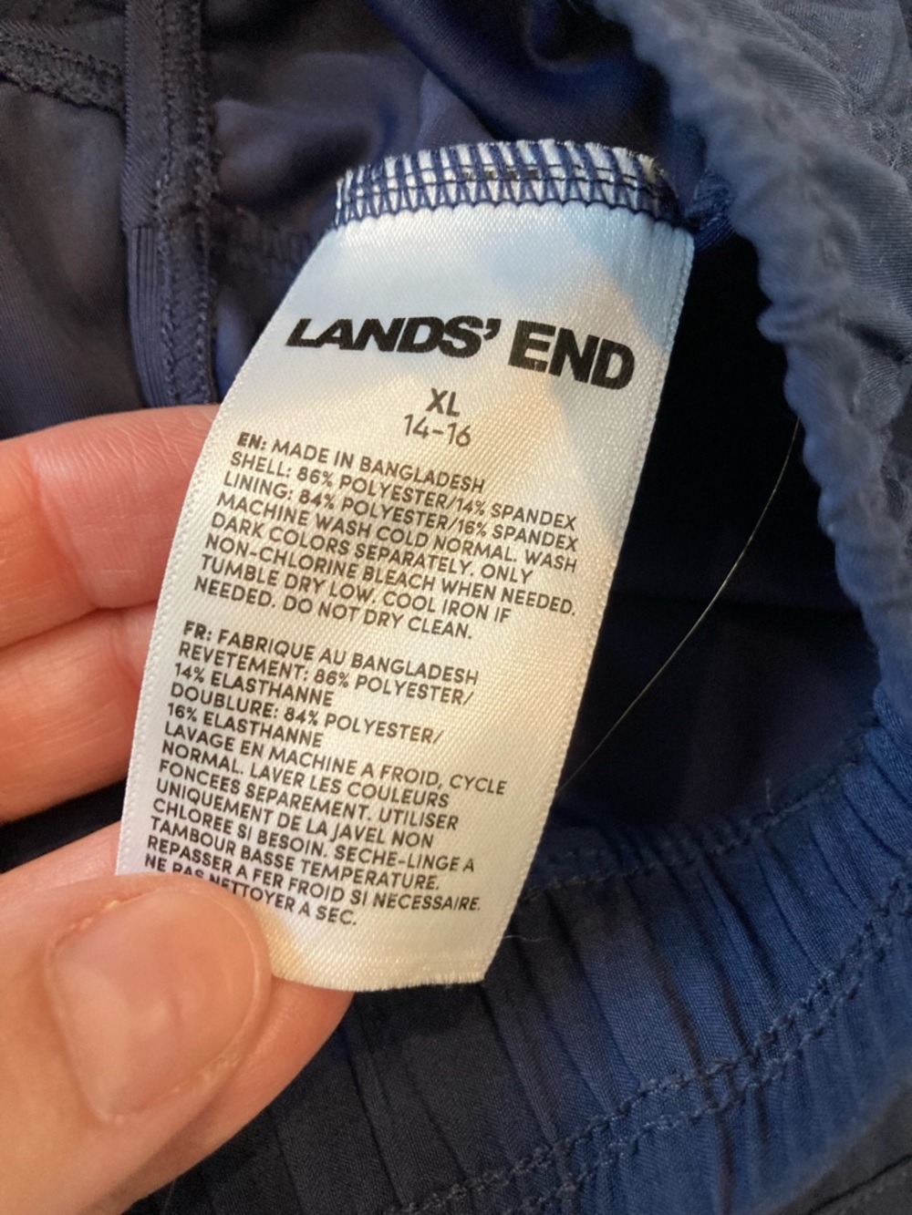 Lands End Girls Swim Shorts in Fuchsia and Navy - Picture 3 of 8